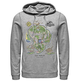Men's Jurassic World Isla Nublar Map Graphic Pullover Hoodie