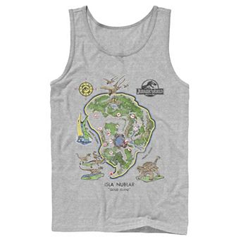 Men's Jurassic World Isla Nublar Map Tank Top