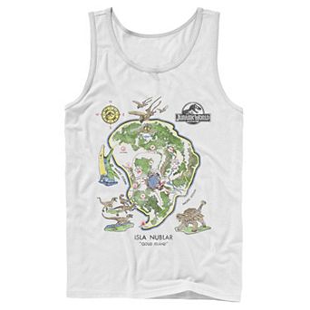 Men's Jurassic World Isla Nublar Map Tank Top