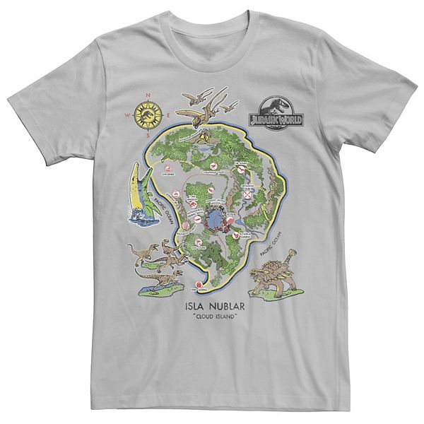 Men's Jurassic World Isla Nublar Map Graphic Tee