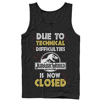 Men's Jurassic World The Park Is Closed Sign Tank Top