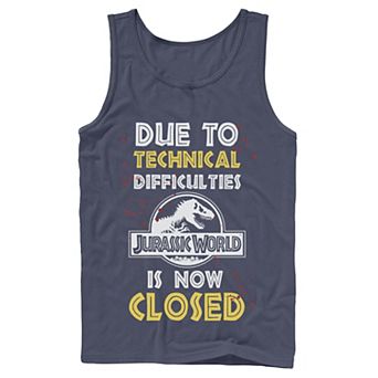 Men's Jurassic World The Park Is Closed Sign Tank Top