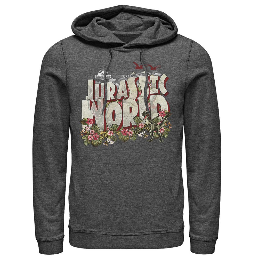 Men's Jurassic World Tropical Raptor Postcard Hoodie