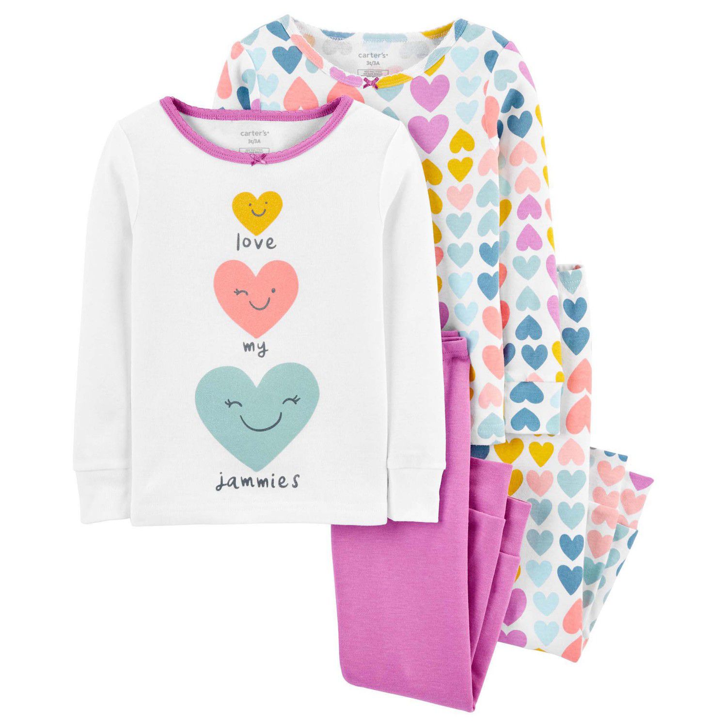 Baby Girl Carter's Heart Top & Bottoms Pajama Set