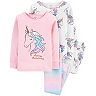 Baby Girls Carter's 4-Piece Unicorn Snug Fit Cotton Pajama Set