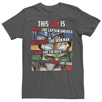Men's Marvel Avengers This Son Is Group Eyes Panels Tee
