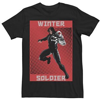 Men's Marvel Winter Soldier Halftone Pop Art Poster Graphic Tee