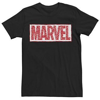Men's Marvel Text Scribble Logo Graphic Tee