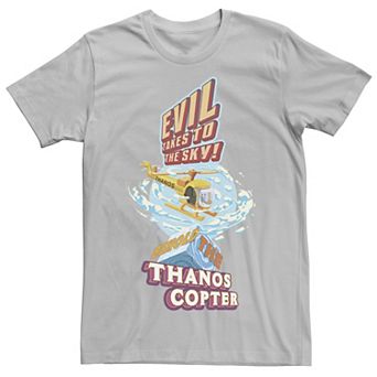Men's Marvel Evil Takes To The Sky Behold The Thanos Copter Graphic Tee