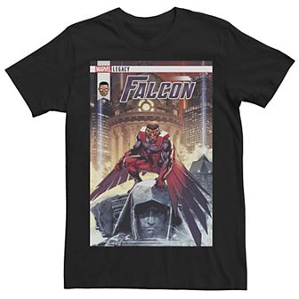 Men's Marvel Falcon Pose Comic Cover Graphic Tee
