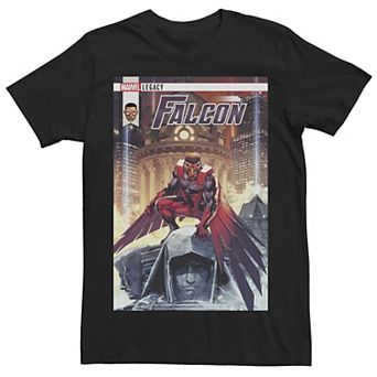 Men's Marvel Falcon Pose Comic Cover Graphic Tee