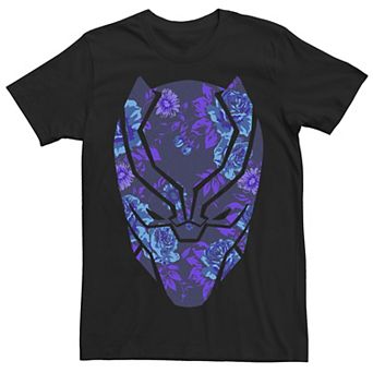 Men's Marvel Avengers Black Panther Floral Mask Graphic Tee