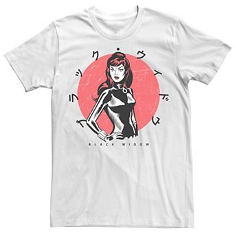 Men's Marvel Black Widow Kanji Portrait Graphic Tee