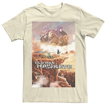 Men's Marvel Old Man Hawkeye Desert Comic Cover Graphic Tee