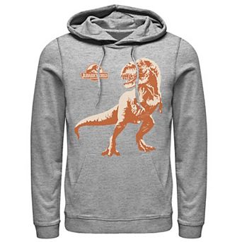 Men's Jurassic Park Orange Hue T-Rex Portrait Logo Hoodie