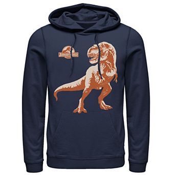 Men's Jurassic Park Orange Hue T-Rex Portrait Logo Hoodie