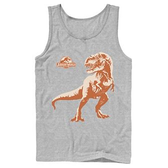 Men's Jurassic Park Orange Hue T-Rex Portrait Logo Tank Top