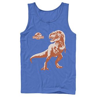 Men's Jurassic Park Orange Hue T-Rex Portrait Logo Tank Top