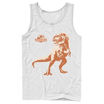 Men's Jurassic Park Orange Hue T-Rex Portrait Logo Tank Top