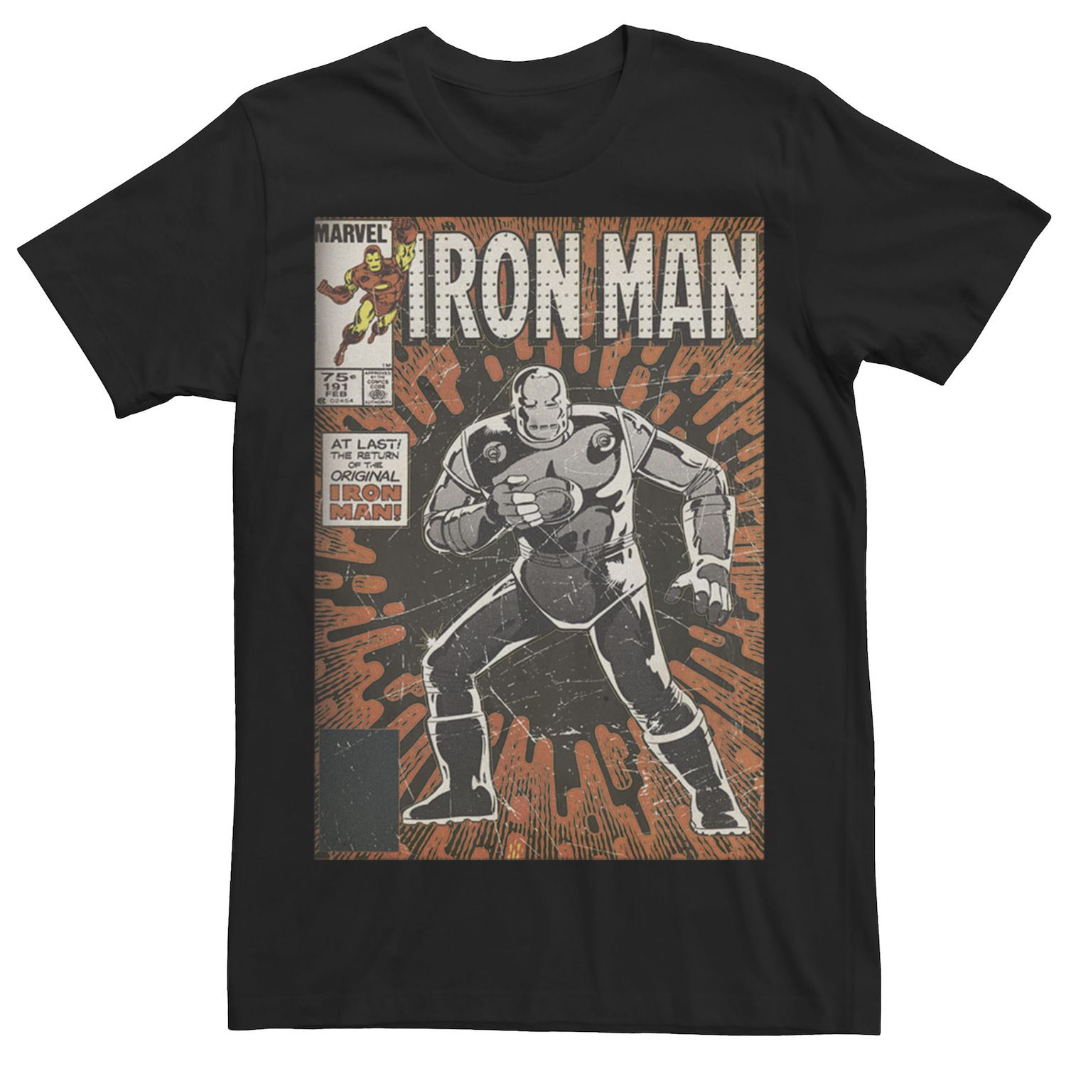 T-shirt Marvel Iron Man - Motif Poing De Iron Man, Noir, 100% Coton, Neuf Avec étiquette