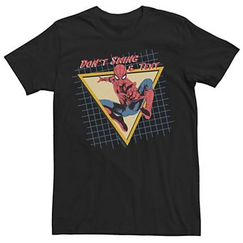 Men's Marvel Spider-Man Far From Home Retro Don't Swing And Text Graphic Tee