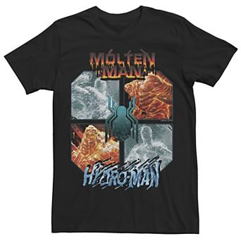 Men's Marvel Spider-Man Far From Home Hydro-Man & Molten Man Panel Graphic Tee