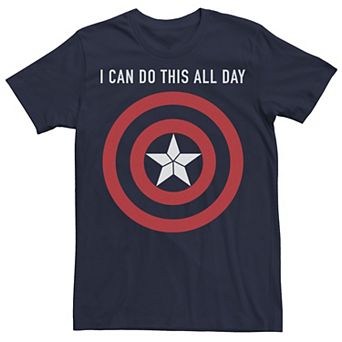 Men's Marvel Captain America I Can Do This All Day Shield Portrait Graphic Tee
