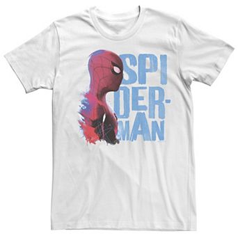 Men's Marvel Spider-Man Far From Home Side Profile Logo Stack Graphic Tee