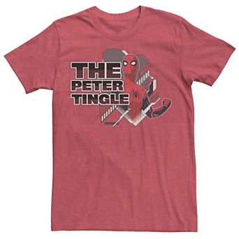 Men's Marvel Spider-Man Far From Home Peter Tingle Action Portrait Graphic Tee