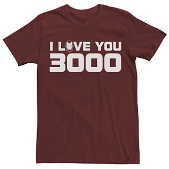 Men's Marvel Avengers Endgame I Love You 3000 Iron Man Head Quote Graphic Tee