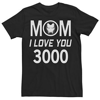 Men's Marvel Iron Man Mom I Love You 3000 Mother's Day Graphic Tee