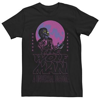 Men's Universal Monsters The Wolf Man Howling Dark Portrait Graphic Tee