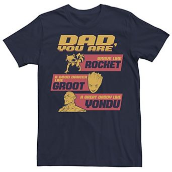 Men's Marvel Guardians Of The Galaxy Rocket Groot Yondu Dad Group Graphic Tee
