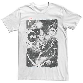 Men's Marvel Captain Marvel Comic Cover Sketch Graphic Tee