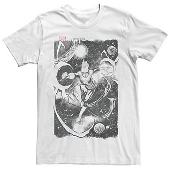 Men's Marvel Captain Marvel Comic Cover Sketch Graphic Tee