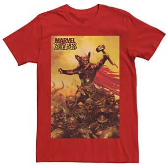 Men's Marvel Zombies Thor Zombie Poster Graphic Tee