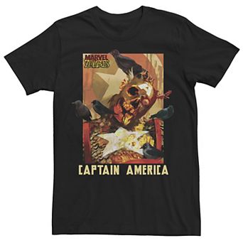 Men's Marvel Zombies Captain America Zombie Portrait Poster Graphic Tee
