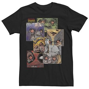 Men's Marvel Zombies Group Shot Zombie Faces Graphic Tee