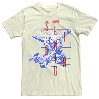 Men's Marvel Spider-Man Bold Slinging Web Poster Graphic Tee