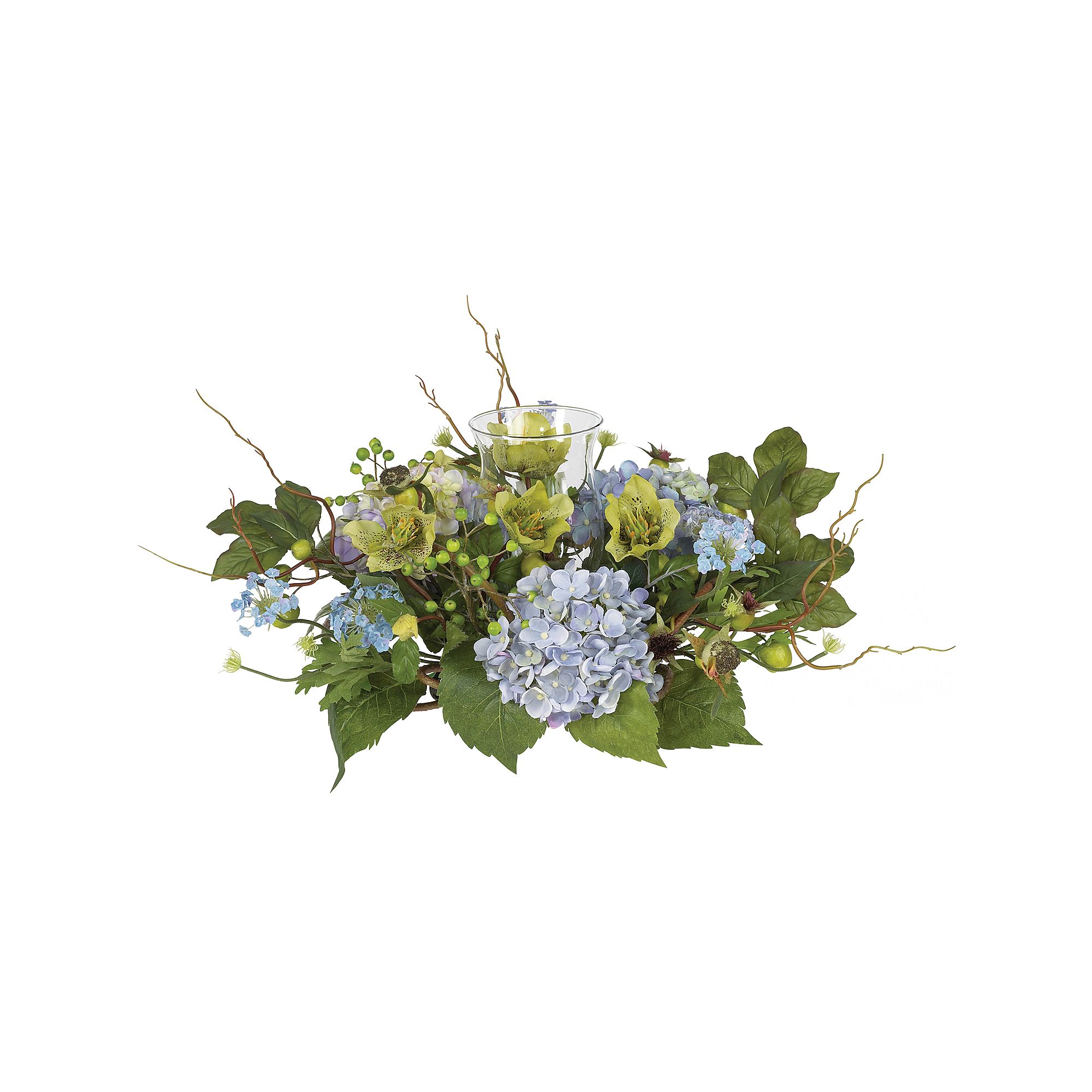 nearly natural Silk Hydrangea Candelabrum Centerpiece, Multicolor