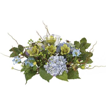 nearly natural Silk Hydrangea Candelabrum Centerpiece