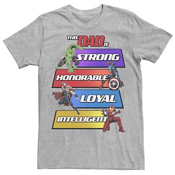 Men's Marvel Hulk Captain America Thor Iron Man This Dad Is Panels Graphic Tee
