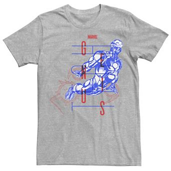 Men's Marvel Iron Man Genius Sketch Bold Poster Graphic Tee