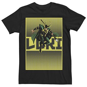 Men's Marvel Loki Halftone Pop Art Poster Graphic Tee