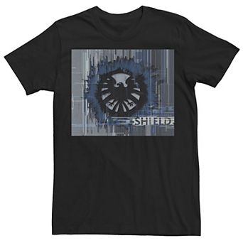 Men's Marvel S.H.I.E.L.D Glitched Poster Graphic Tee