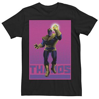 Men's Marvel Thanos Halftone Pop Art Poster Graphic Tee