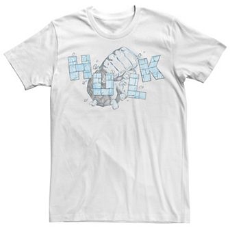 Men's Marvel Hulk Fist Block Letters Poster Graphic Tee