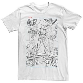Men's Marvel Iron Man Comic Cover Sketch Graphic Tee