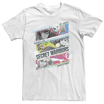 Men's Marvel Rising Secret Warriors Woman Warriors Action Panels Graphic Tee