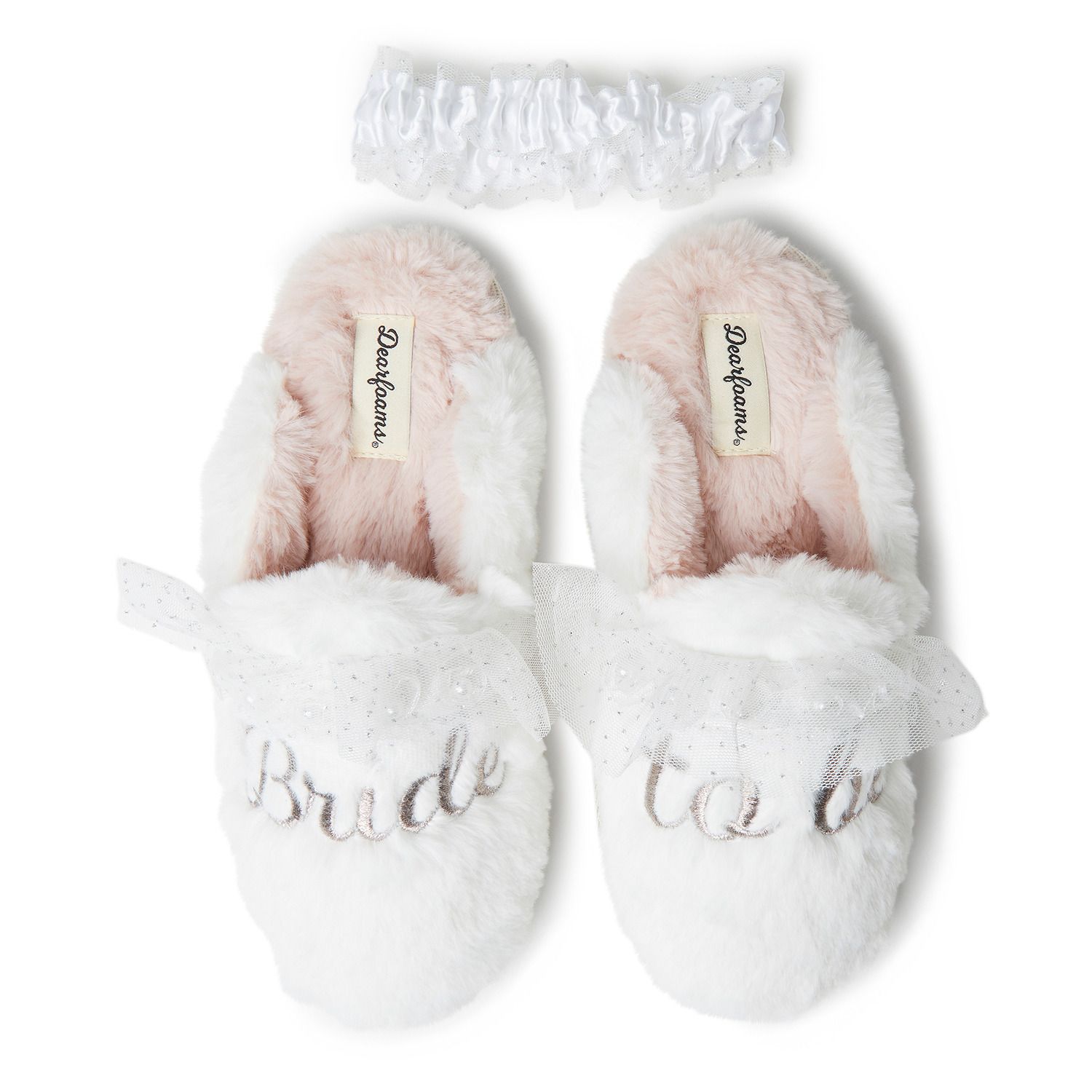 fluffy bride slippers